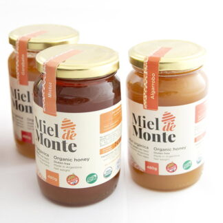 Pack de 6 Unidades de Miel de Abejas Orgánica x 480 Cc. ´´Miel de Monte´´ (Envase de Vidrio)