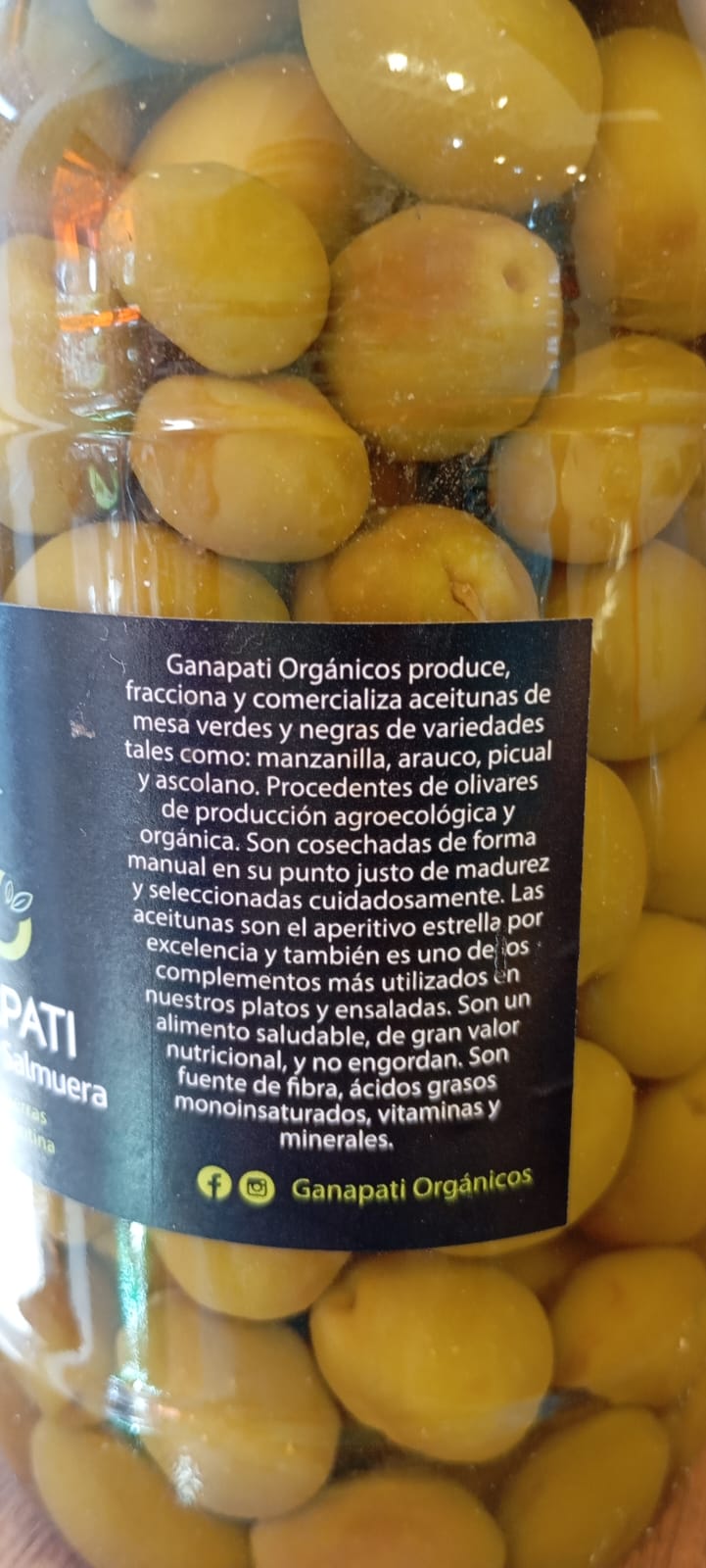 Aceitunas Verdes Agroecológicas x 500 Gr. Ganapati (Tipo 0) - Image 3