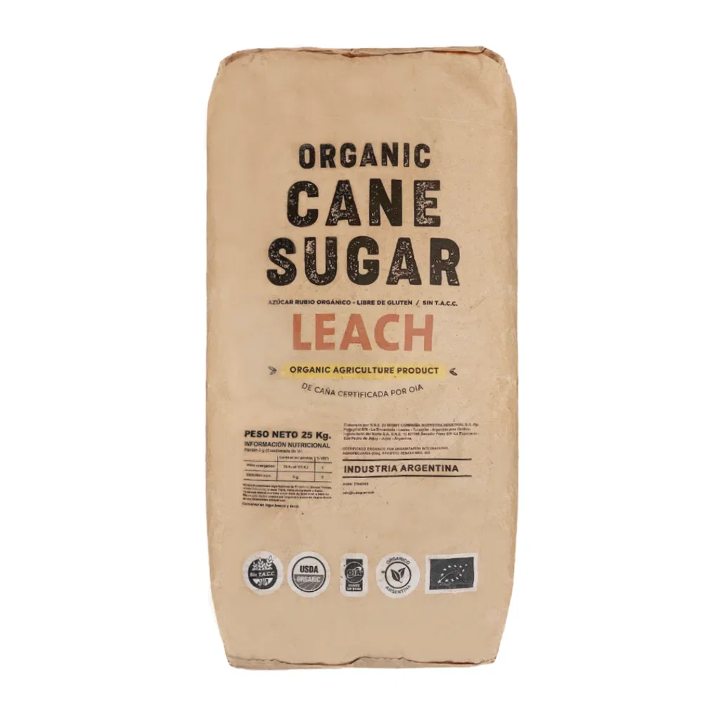 Pack x 10 Unidades de Azúcar Blanca Orgánica x 1/2 Kg. Sugar Cane Leach
