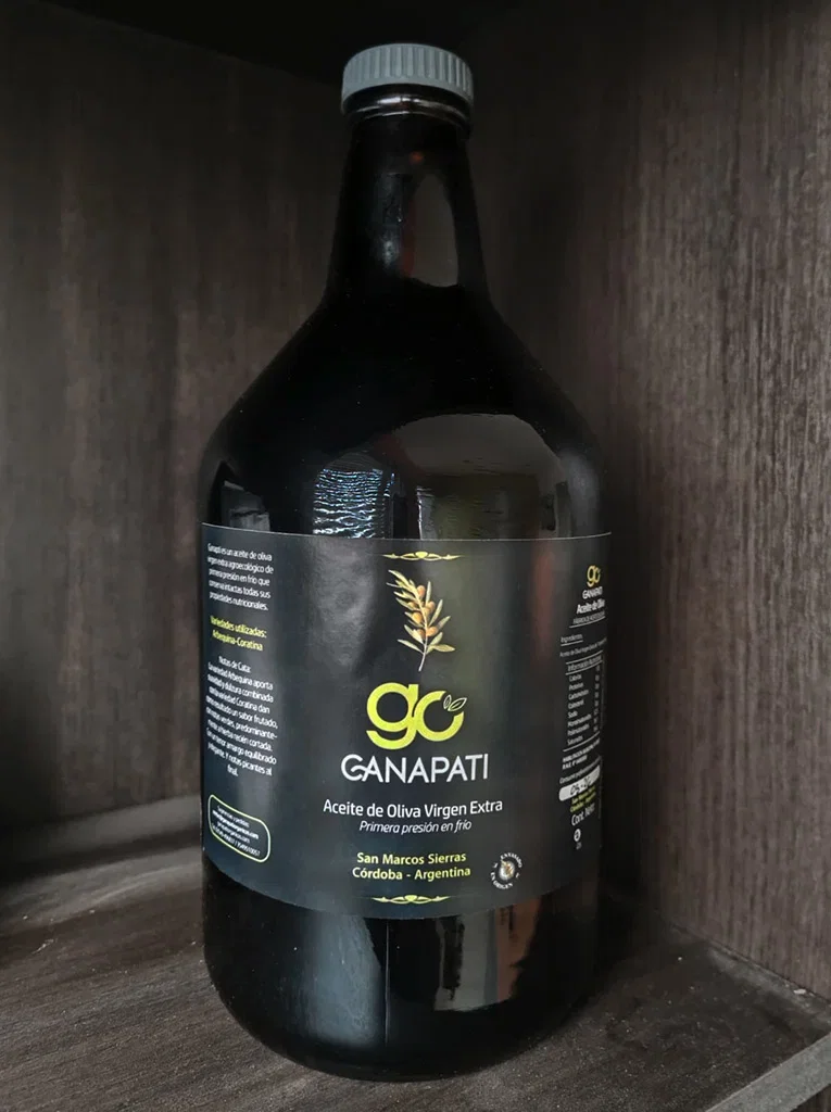 Pack x 2 Unidades de Aceite de Oliva Agroecológico x 2 Lt. Ganapati (Botellón Vidrio)