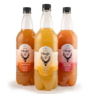 Pack x 3 Unidades de Kéfir Agroecológico x 1Lt. Okajé (Sabor: Jengibre, Miel & Limón)