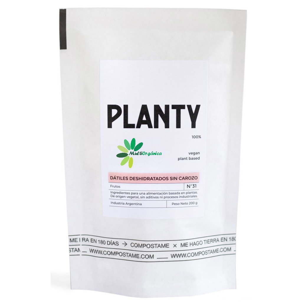 Dátiles Agroecológicos x 200 Gr. Planty (DoyPack Compostable)