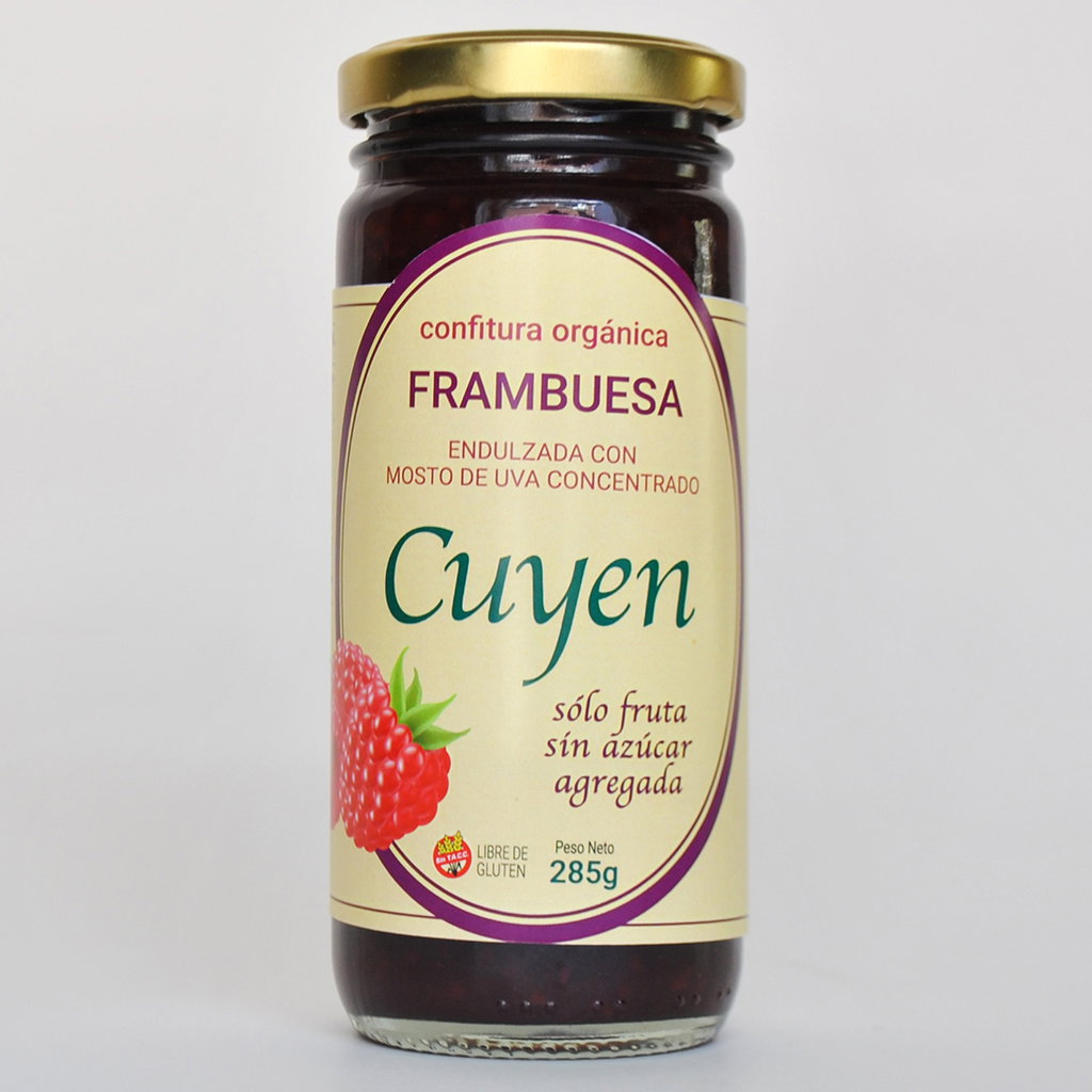 Mermelada sin Azúcar Orgánica x 285 Gr. Cuyén (Sabor: Frambuesa - Endulzada con Jugo de Uvas)