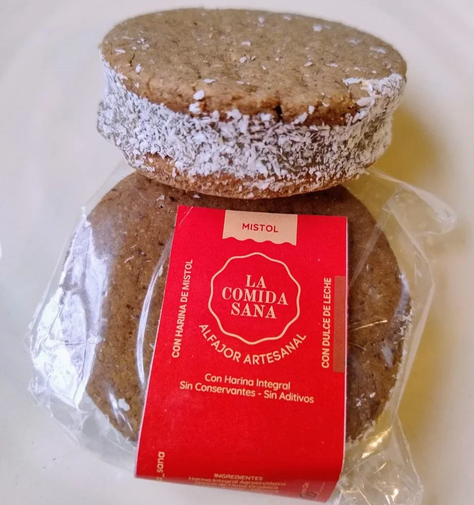 Pack de 5 Unidades de Alfajor Agroecológico de Mistol con Dulce de Leche La Comida Sana