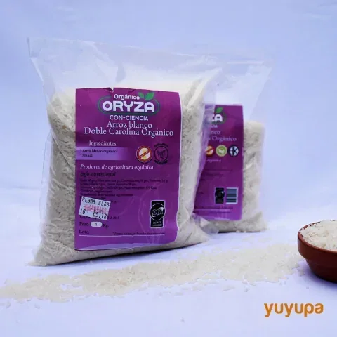 Pack x 3 Unidades Arroz Doble Carolina Blanco Agroecológico x 1Kg. Oryza