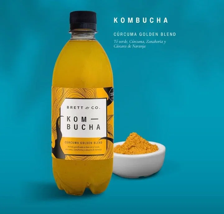 Pack x 3 Unidades de Kombucha Agroecológica x 500 Ml. Brett (Sabor: Cúrcuma Golden Blend)