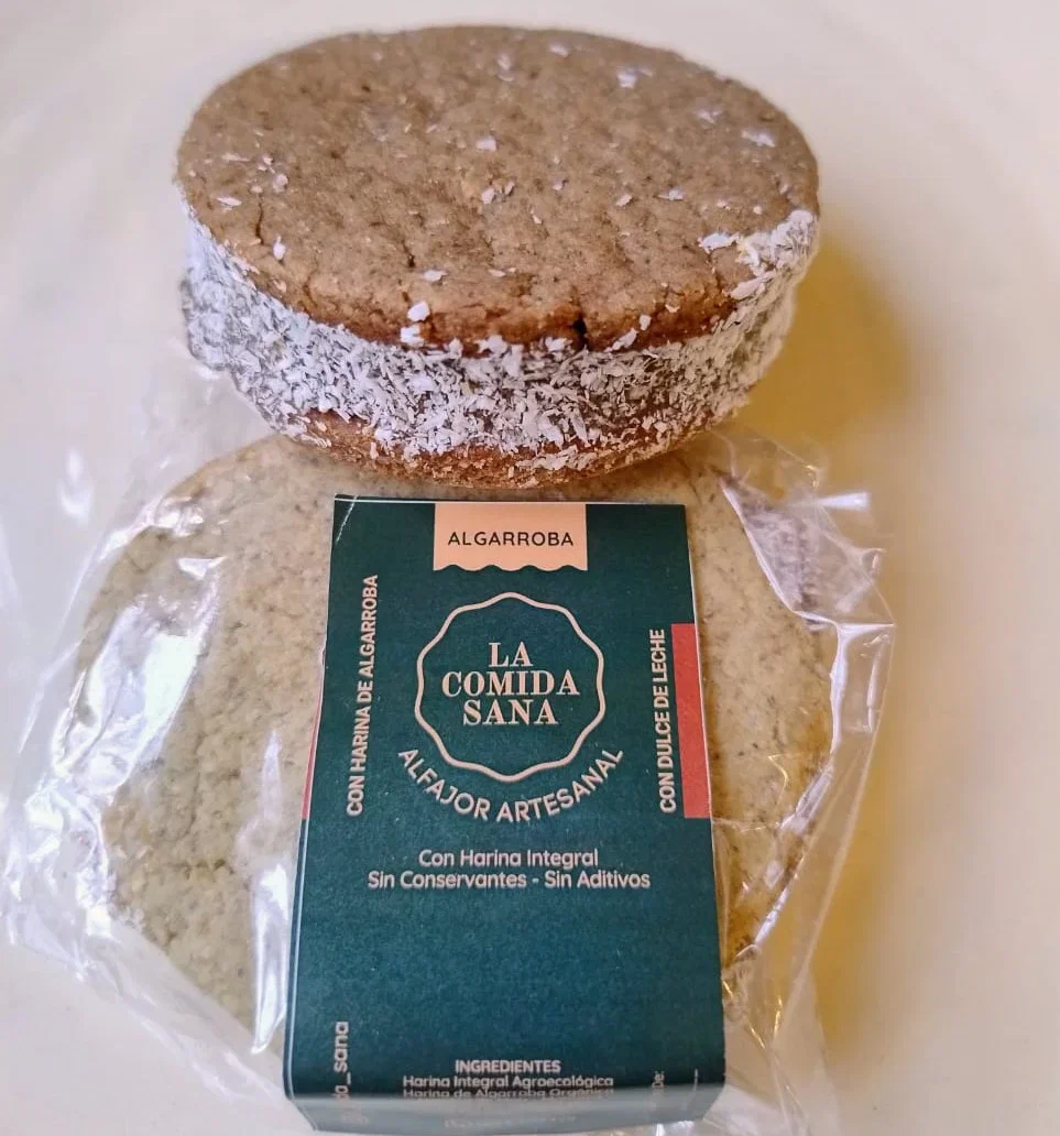 Pack x 5 Unidades de Alfajor Agroecológico de Algarroba con Dulce de Leche x Unidad La Comida Sana