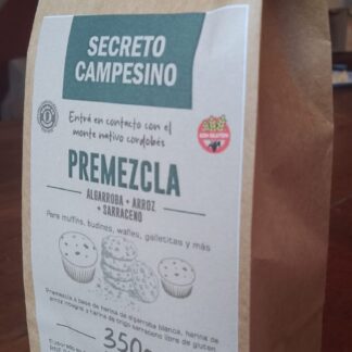 Premezcla Mix Agroecológica x 350 Gr. Secreto Campesino (Harina de Algarroba Blanca / Harina de Arroz / Harina de Trigo Sarraceno)