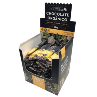 Pack x 10 Unidades de Chocolate Orgánico en Barrita x 16 Gr. Colonial (70% Cacao)