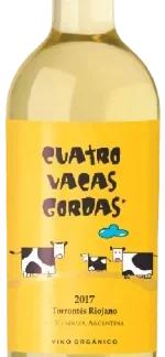 Pack x 6 unidades de Vino Orgánico Cuatro Vacas Gordas (Variedad: Blanco Torrontes)