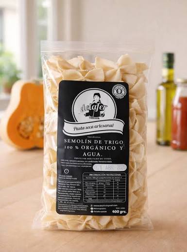 Pack x 3 Unidades de Fideos de Semolín Orgánico x 400 Gr. Delafer (Variedad: Moñito)