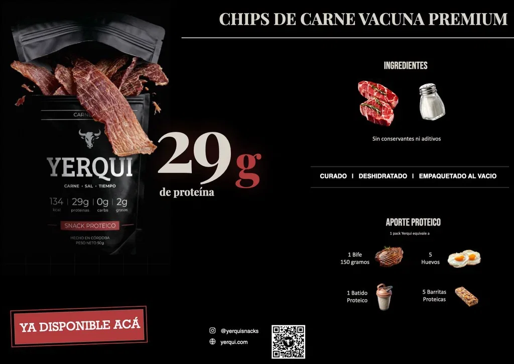 Pack x 9 Unidades de Chips de Carne Vacuna Premium Yerqui - Image 3